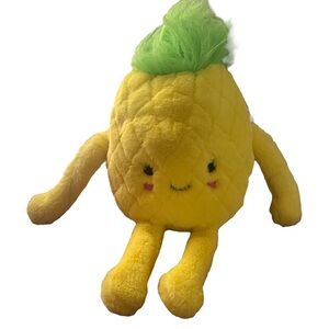 2 SCOOPS Kawaii Pineapple Plush Stuffed Animal Yellow Food Squad